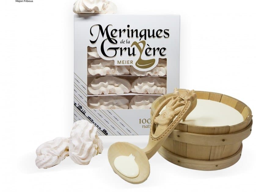 Meringues de la Gruyère Meier et baquet de crème double